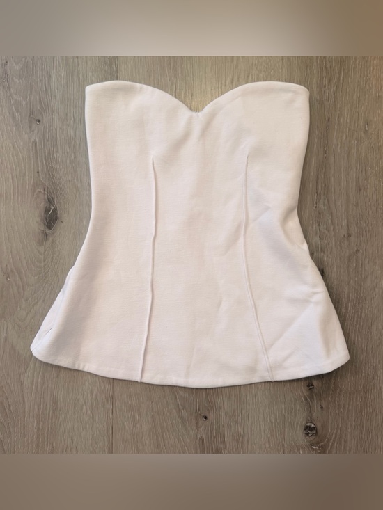 Zara Tops - Zara White Sweetheart Neckline Bandeau Corset Top - Size S